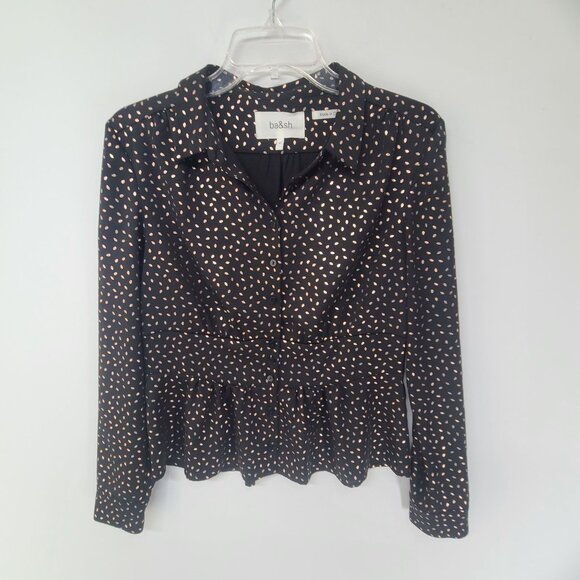 Ba&sh Women's Long Sleeve Button Up Top Black Size M - Picture 3 of 10
